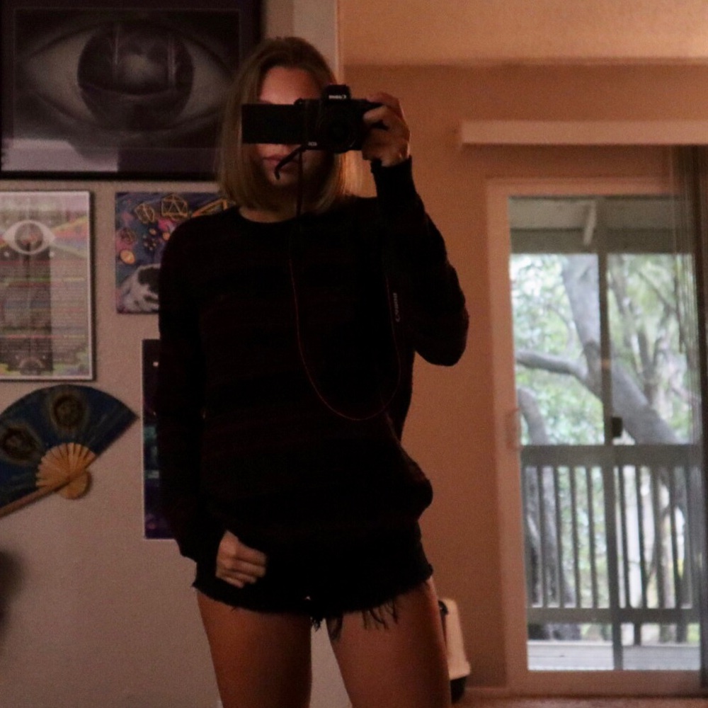 Black and white striped sweater